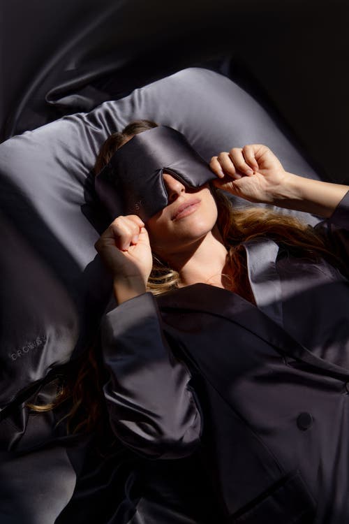 Drowsy Sleep Co . Silk Sleep Mask In Moonlight Shadow