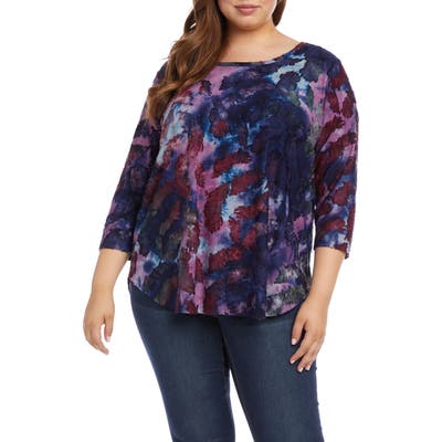 Plus Size Karen Kane Shirttail Top, Purple