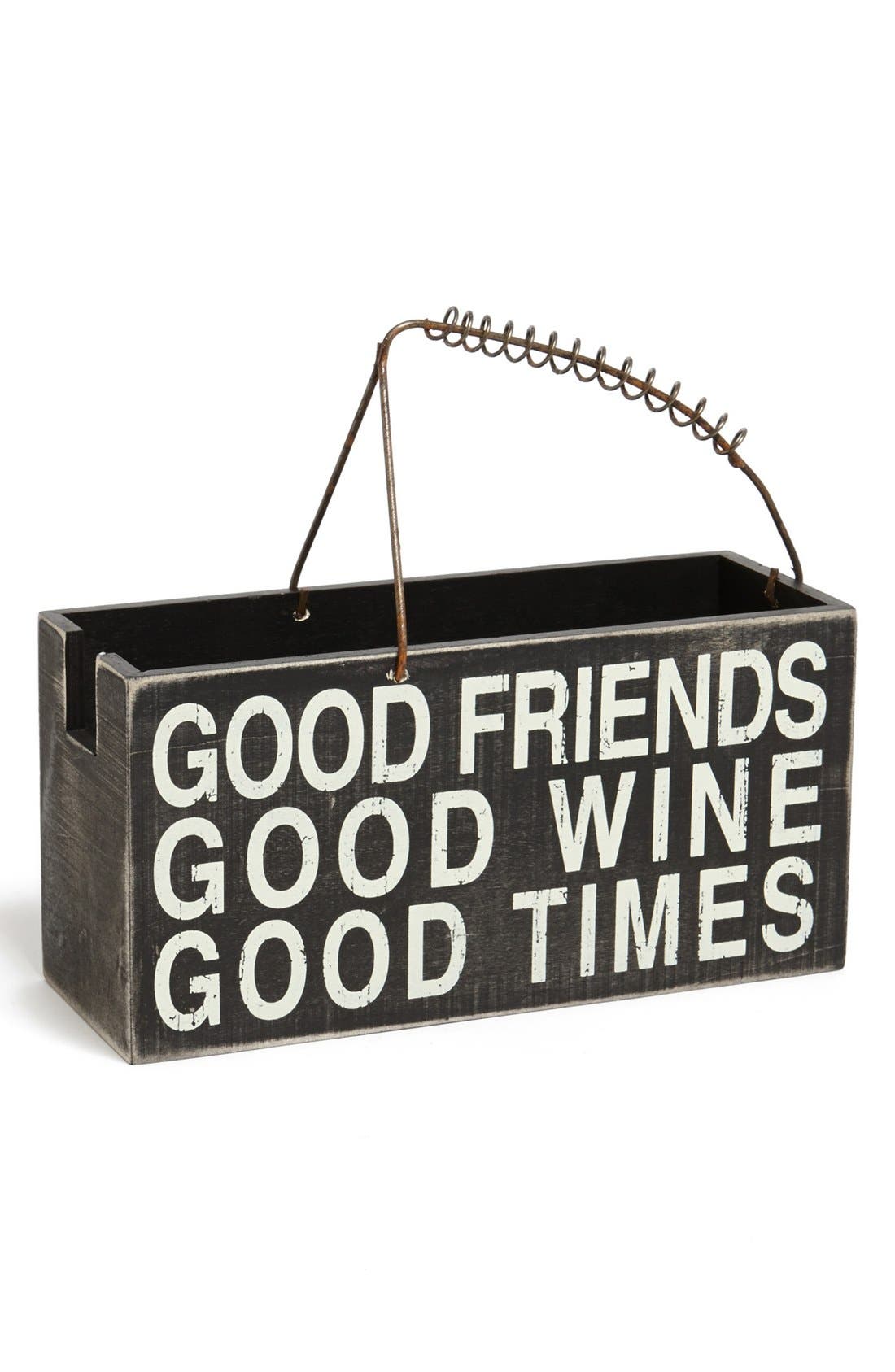 Primitives by Kathy 'Good Friends' Box Sign Wine Caddy Nordstrom