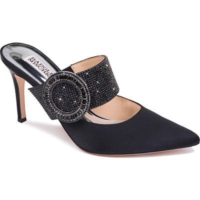 Badgley Mischka Ellie Buckle Pointy Toe Mule- Black