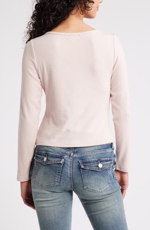 Shop Bp. Long Sleeve Rib Henley In Pink Sepia