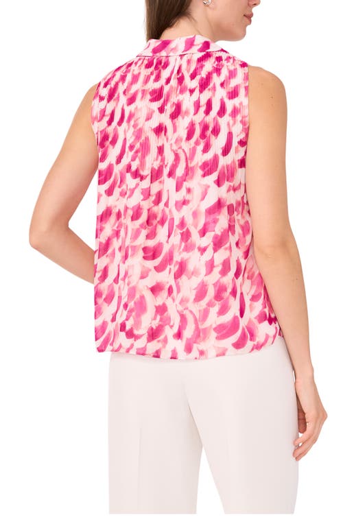 Shop Halogenr Halogen(r) Pleated Chiffon Sleeveless Top In White/vivid Plum Purple