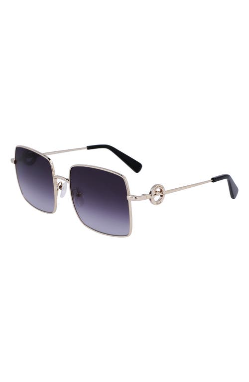 Shop Longchamp Medallion 55mm Gradient Square Sunglasses In Gold/gradient Grey