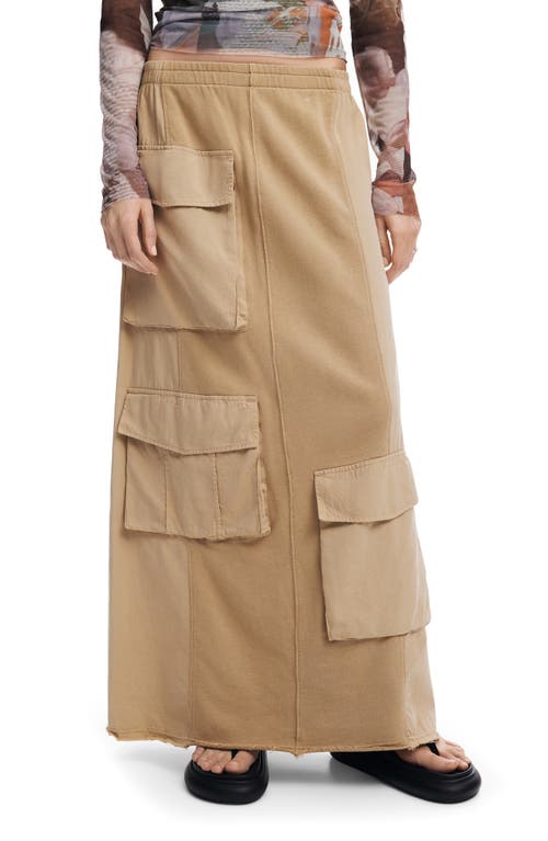 Desigual Fal Preston Cargo Maxi Skirt In Brown