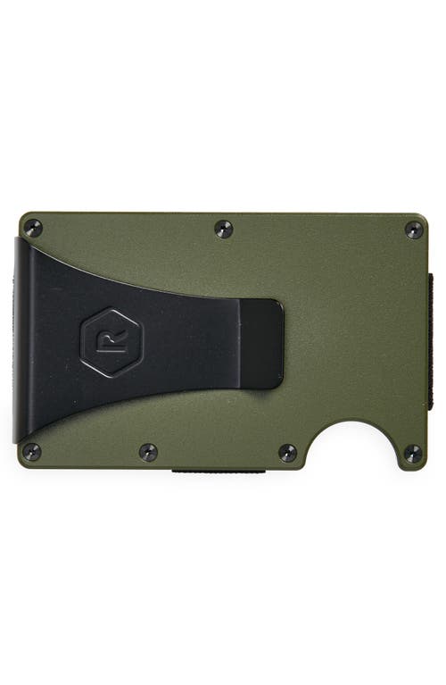 The Ridge Men's Titanium Matte Olive: Cash Strap Wallet In Matte Olive