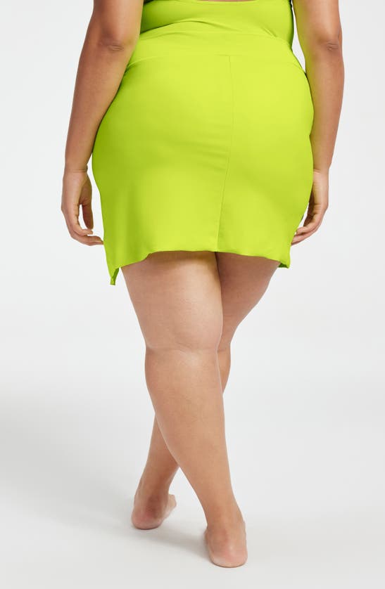 Shop Good American Twist Mini Cover-up Sarong In Electric Lime002