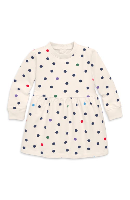 Shop Primary Baby Cozy Dress In Confetti Dot In Oat Confetti Dots