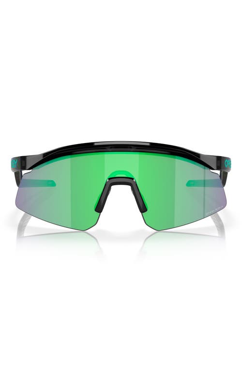 Oakley Hydra 37mm Prizm Semirimless Wrap Shield Sunglasses in Shiny Black at Nordstrom