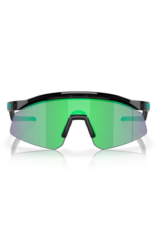 Oakley Hydra 37mm Prizm™ Semirimless Wrap Shield Sunglasses In Shiny Black