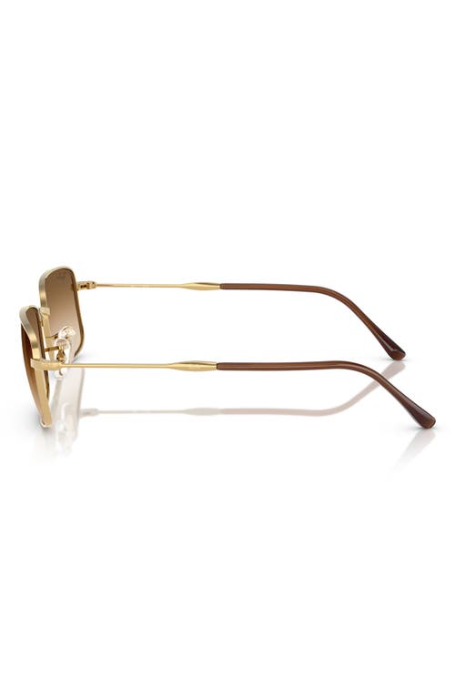 Shop Ray Ban Ray-ban 59mm Gradient Rectangle Sunglasses In Gold Flash