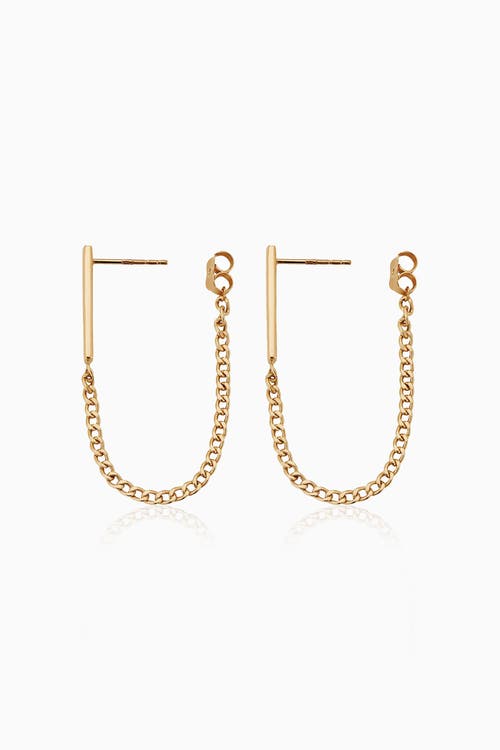 Shop Oradina 14k Yellow Gold Carmine Curb Bar Drop Earrings