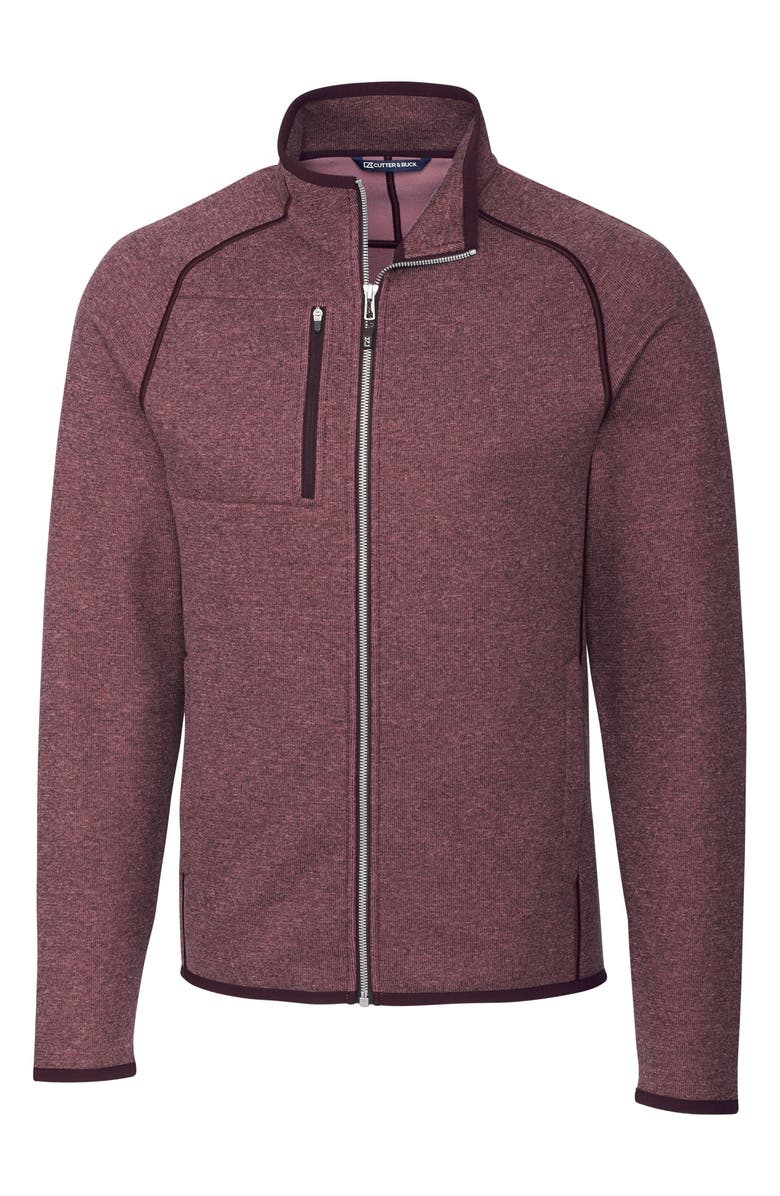 CUTTER & BUCK Mainsail Zip Jacket, Main, color, BORDEAUX HEATHER