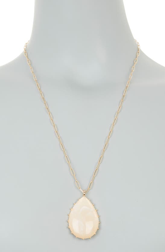 Shop Nordstrom Rack Resin Teardrop Paper Clip Chain Necklace In White- Gold