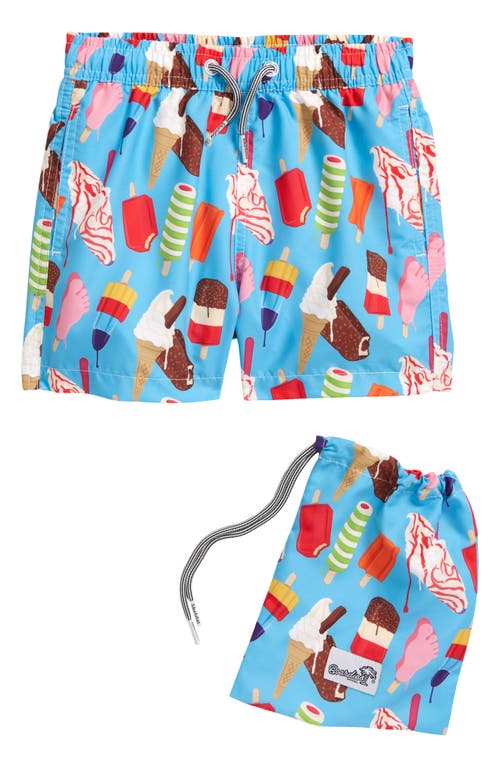 Boardies Kids' Ice Cream Swim Trunks in Blue at Nordstrom, Size 1-2Y