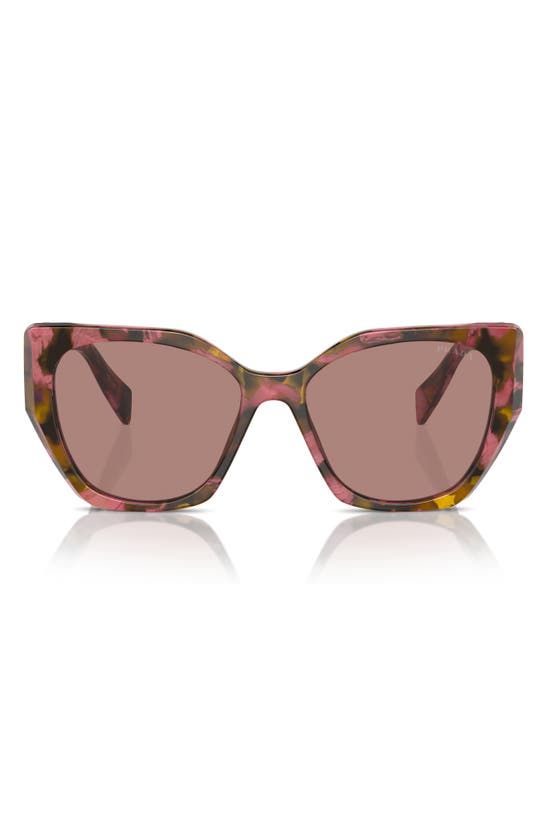 Shop Prada 50mm Small Rectangular Sunglasses In Lite Brown