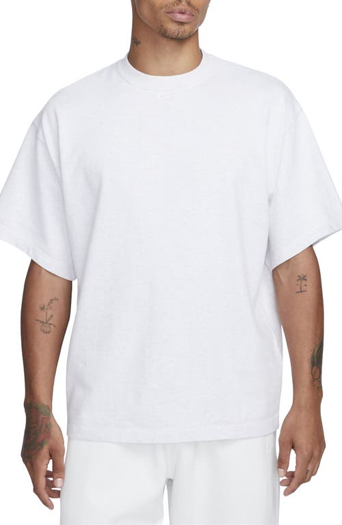 Nike Solo Swoosh Oversize T-Shirt Birch Heather/White at Nordstrom,