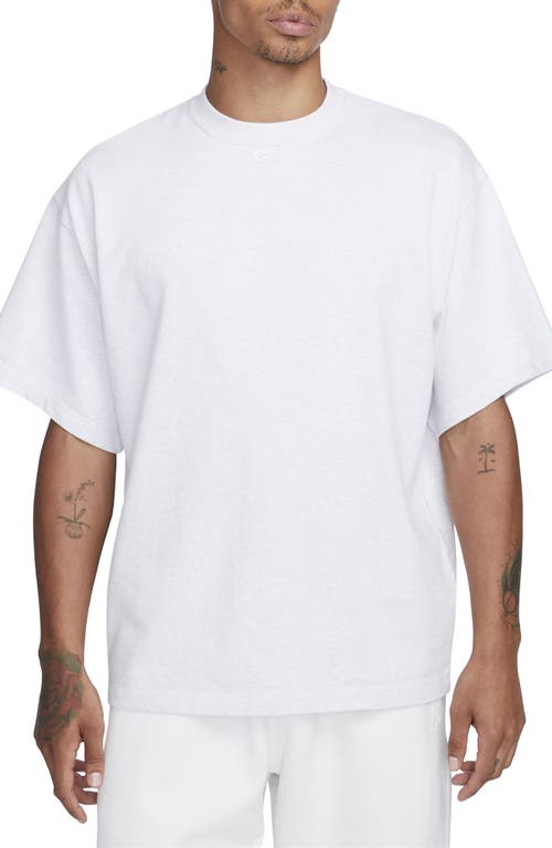 Nike Solo Swoosh Oversize T-shirt In Birch Heather/white