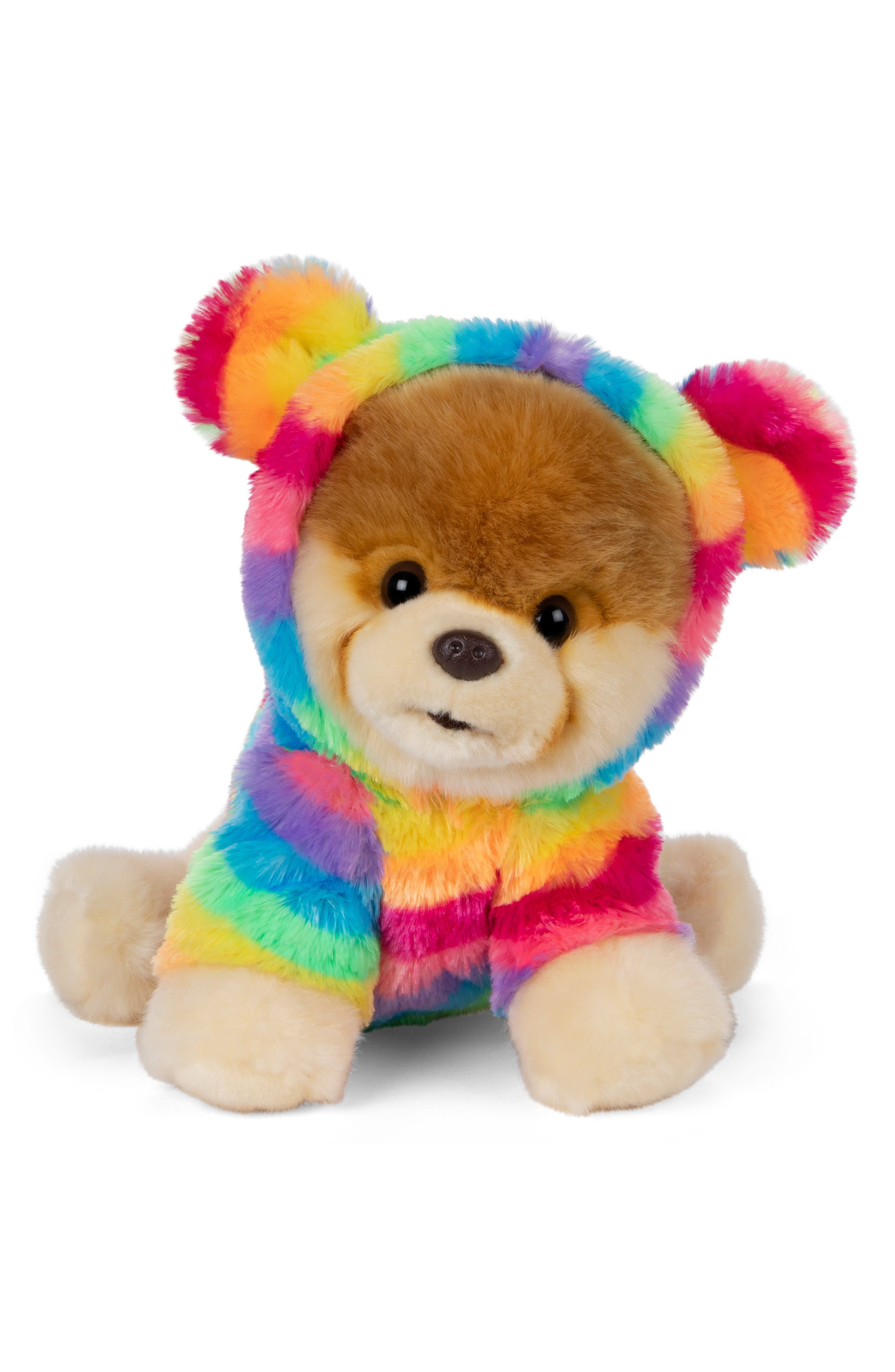 rainbow stuffed dog