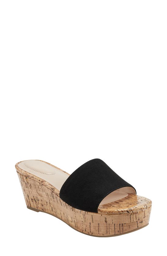 Bandolino Women's Kennie Open Toe Slip-on Platform Wedge Sandals Women's Shoes In Black