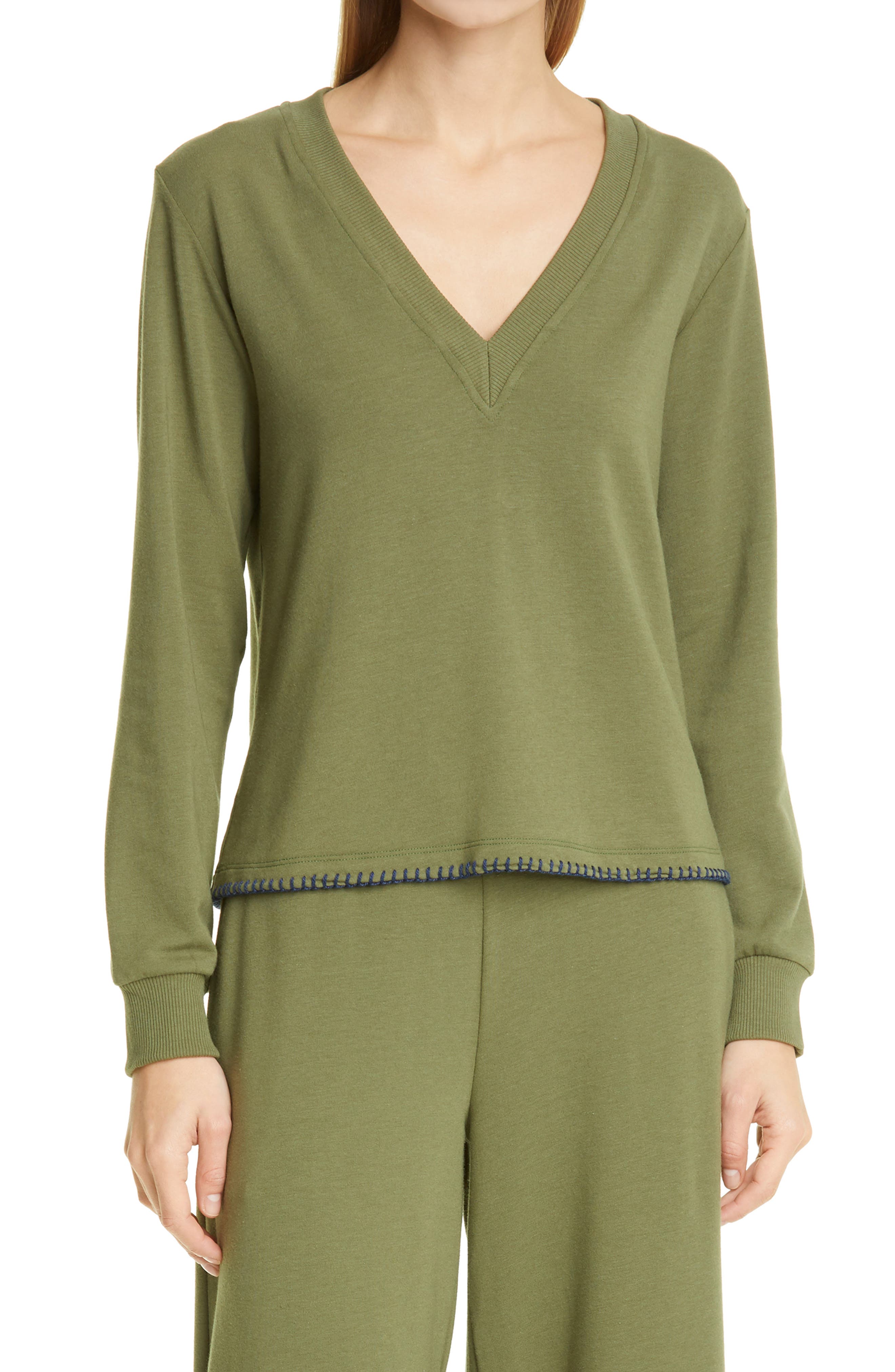 L'AGENCE L'AGENCE HELENA V-NECK SWEATSHIRT