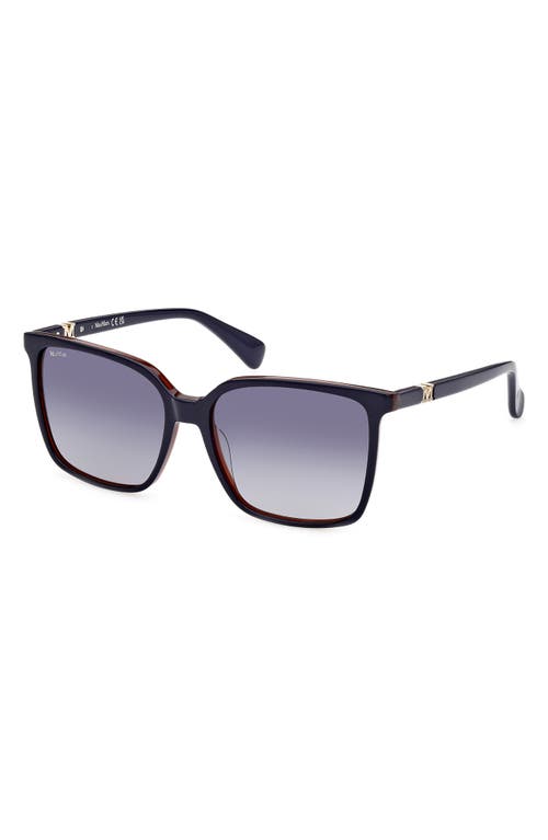 Shop Max Mara 57mm Gradient Square Sunglasses In Blue/other/gradient Blue