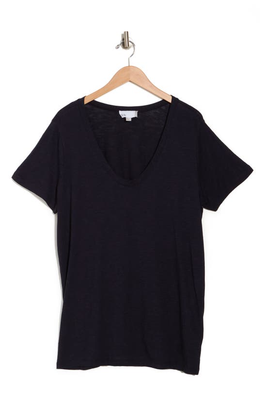 Nordstrom Rack Scoop Neck Slub T-shirt In Navy Night
