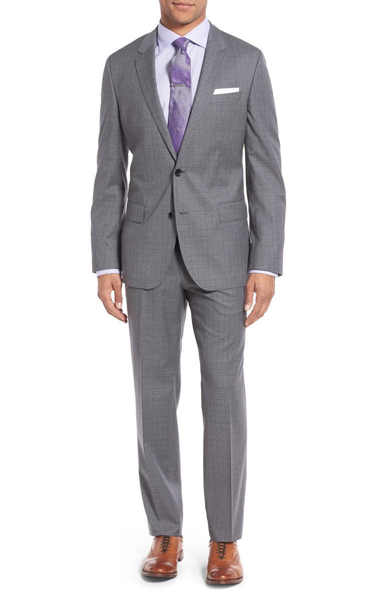BOSS 'Huge/Genius' Trim Fit Check Wool Suit | Nordstrom