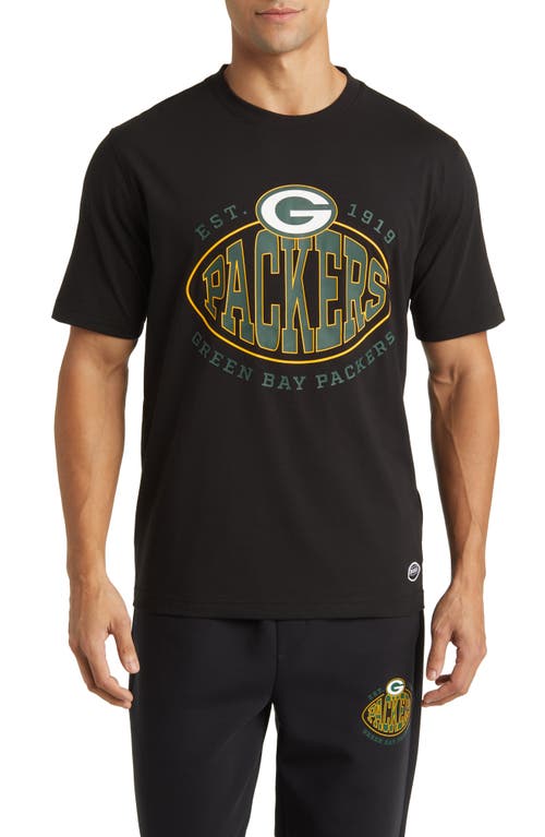 BOSS x NFL Stretch Cotton Graphic T-Shirt Green Bay Packers Black at Nordstrom,