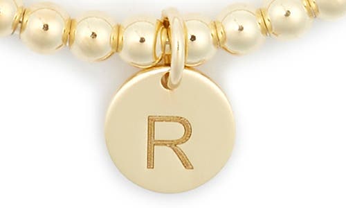 Meshmerise Initial Charm Ball Stretch Bracelet In Yellow-r