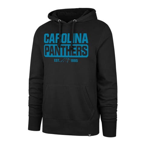 Men's '47 Black Carolina Panthers Lacer V-Neck Pullover Hoodie