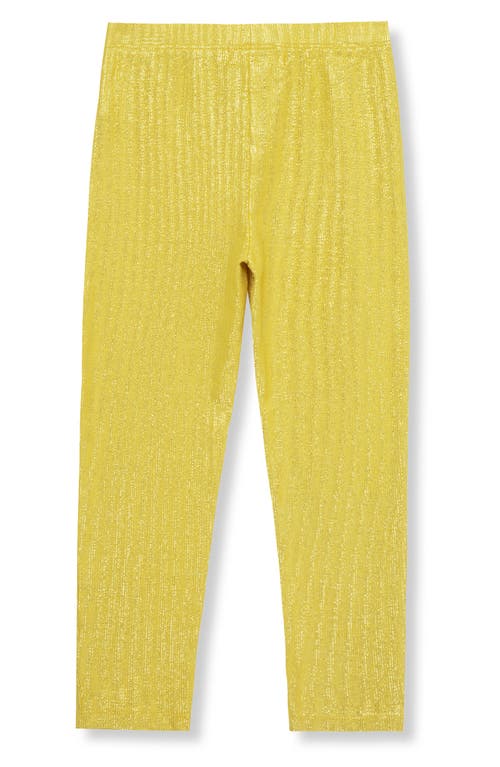 Shop Peek Aren't You Curious Kids' Lara Glitter Stretch Cotton Leggings In Yellow