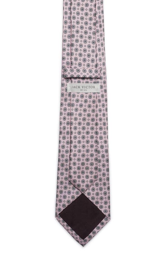 Shop Jack Victor Belmont Floral Medallion Print Silk Tie In Pink