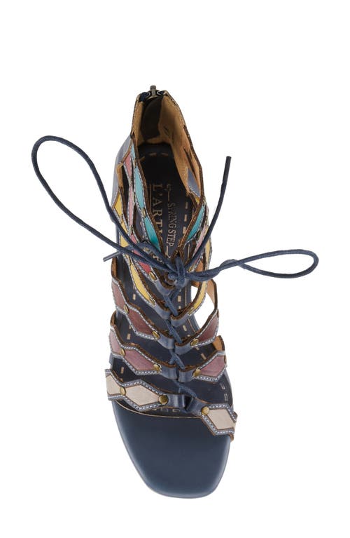 L'artiste By Spring Step Artdeco Strappy Sandal In Navy Multi
