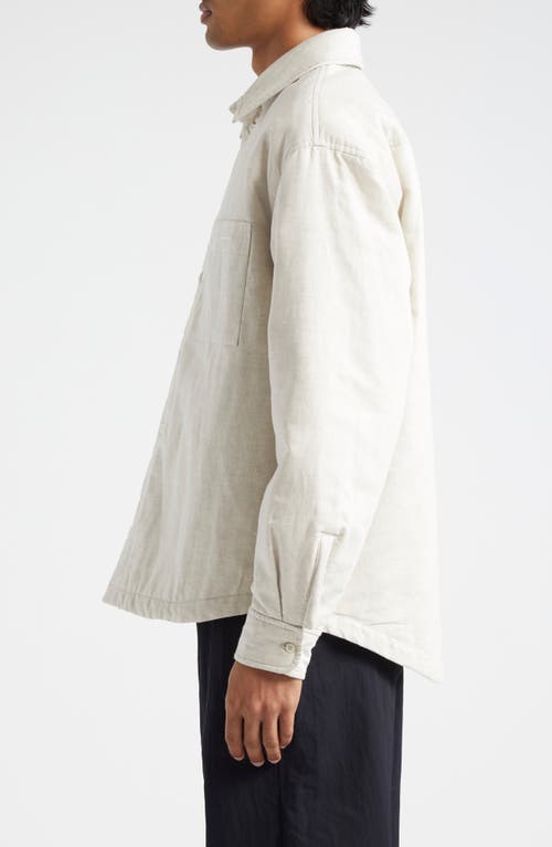 Jacquemus La Chemise Boulanger Padded Cotton & Linen Overshirt In Light Beige