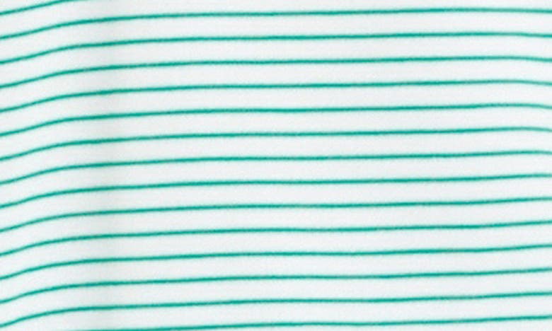 English Factory Stripe Puff Sleeve French Terry Top In White/ Green