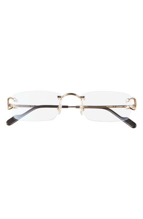 Cartier 56mm Rimless Rectangular Reading Glasses in Gold at Nordstrom