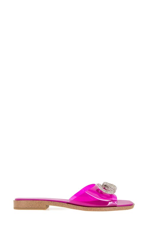 Bcbgeneration Laffi Womens Bow Man Made Slide Sandals In Viva Pink