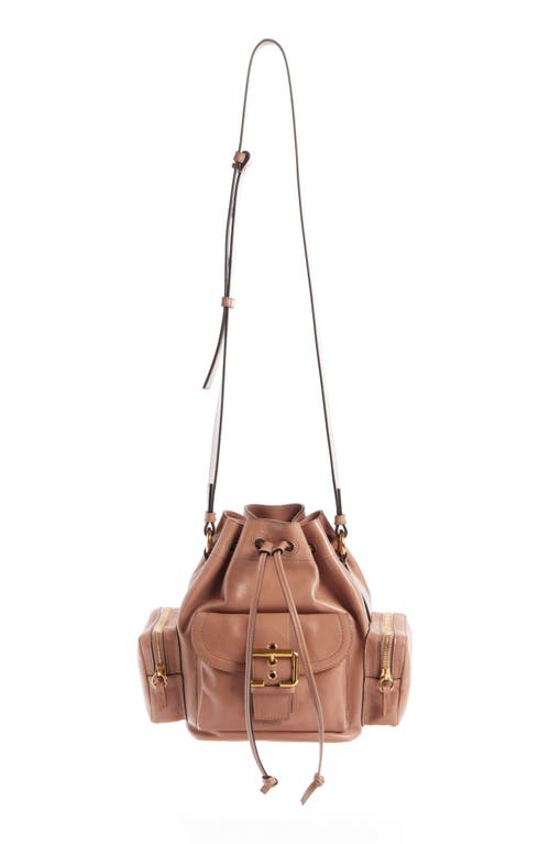 Shop Chloé Camera Leather Bucket Bag In Woodrose