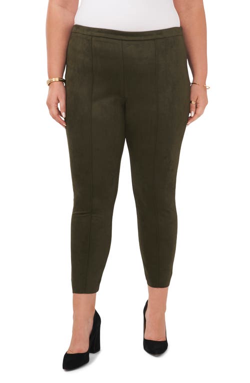 Faux Suede Leggings in Pine Forest