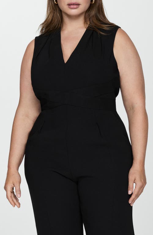 Mango Sleeveless Jumpsuit In Black