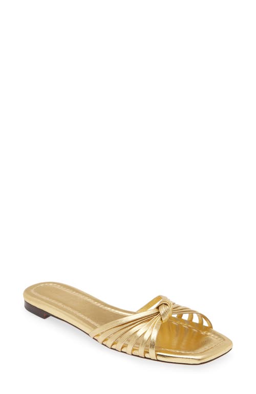 Izzie Knot Slide Sandal in Gold