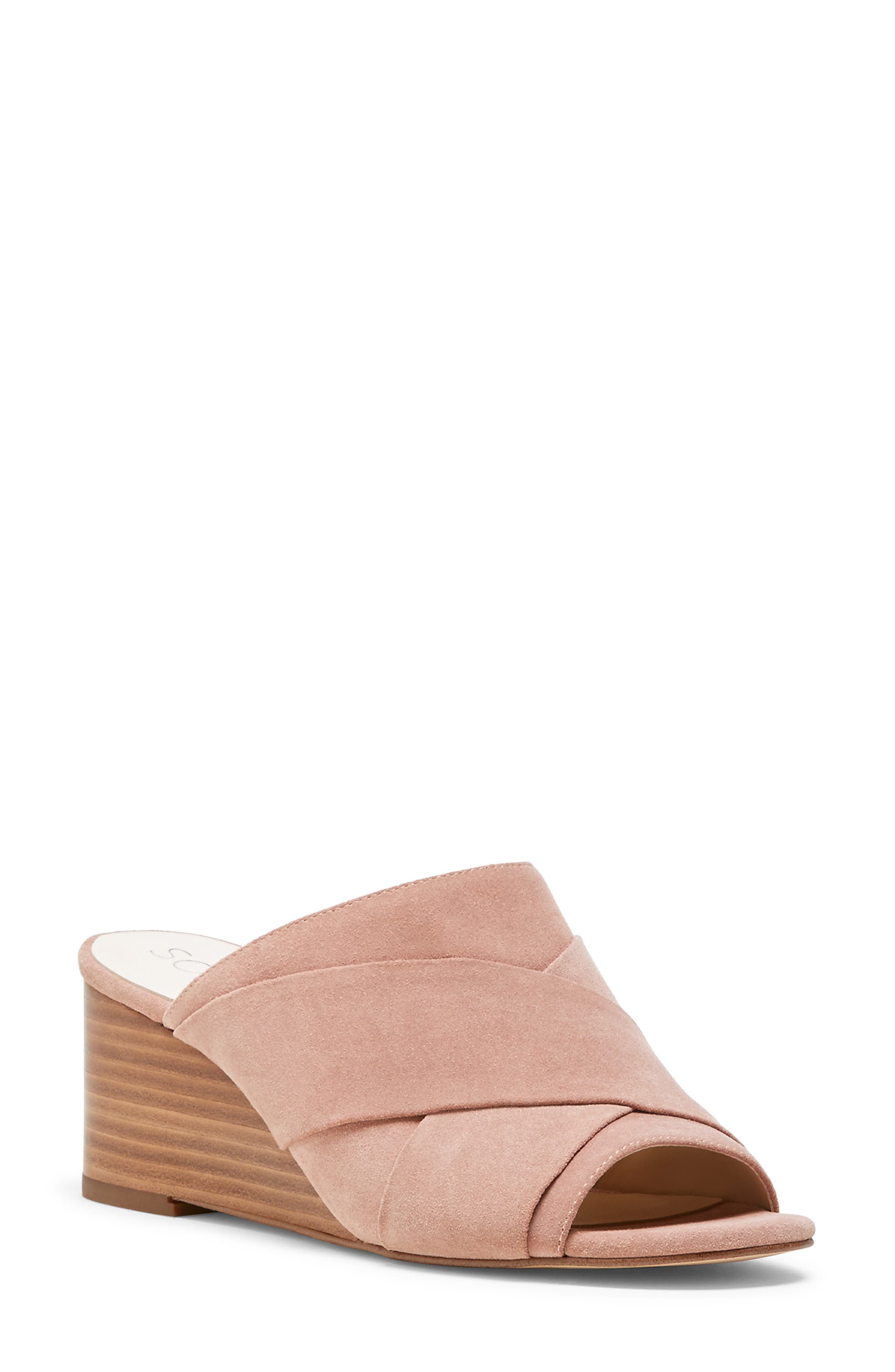 Sole Society Karista Wedge Slide Sandal, Pink