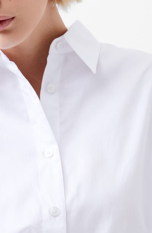 French Connection Alexis Diagonal Yoke Button Front Top In Linen White