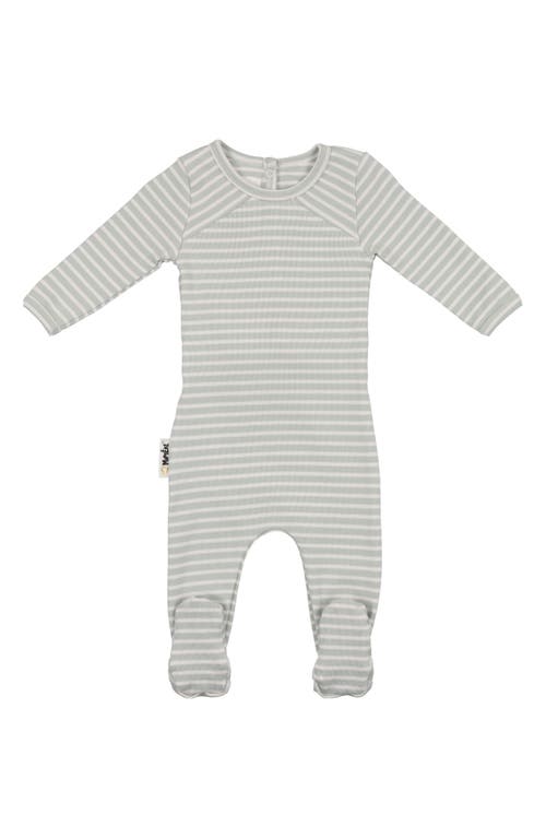 Manière Directional Stripe Cotton Blend Footie in at Nordstrom