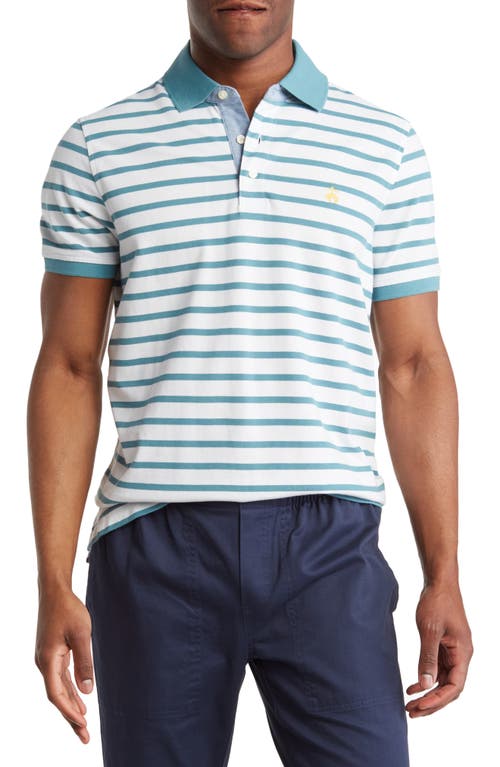 Brooks Brothers Stripe Cotton Piqué Polo in Green