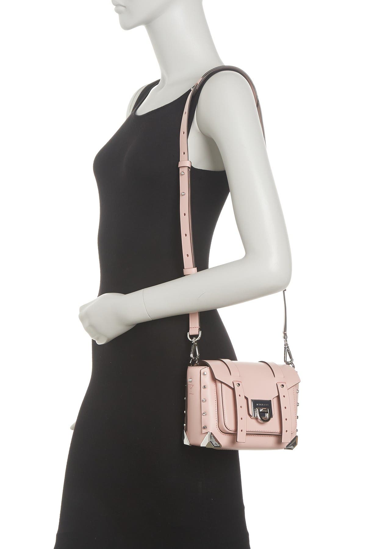 michael michael kors whitney chevron studded shoulder bag