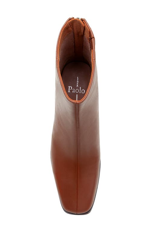 Linea Paolo Sage Square Toe Bootie In Cognac