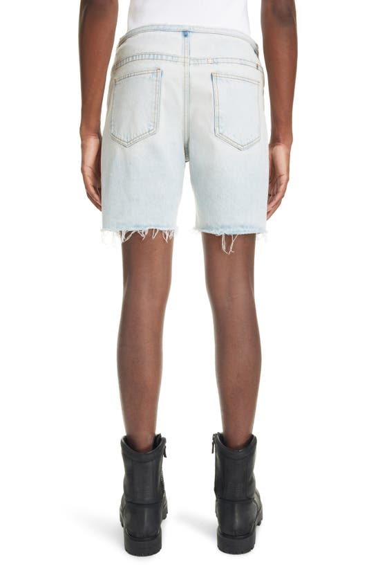 Shop Givenchy Nonstretch Denim Cutoff Bermuda Shorts In Pale Blue