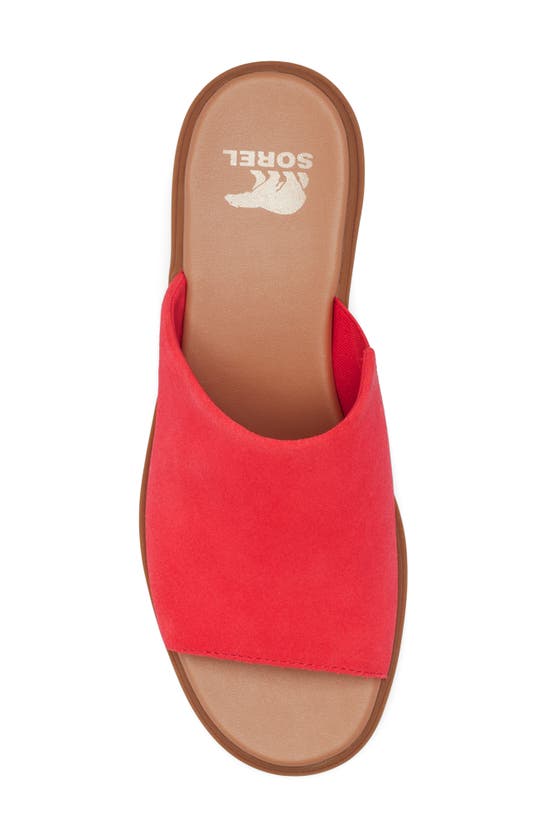 Shop Sorel Joanie Platform Slide Sandal In Red Glo/ Gum 2