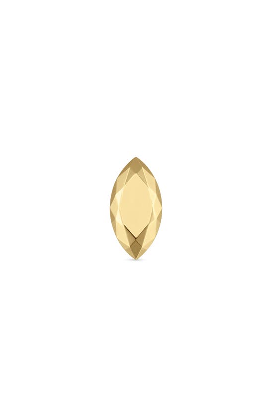 Maria Tash Faceted Marquise Single Threaded Stud Earring In Yellow Gold